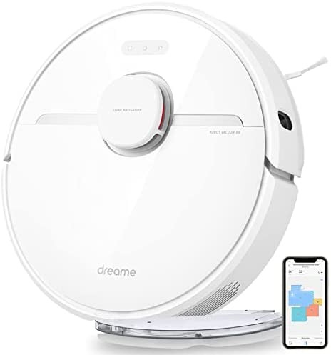 Dreametech D9 Robot Vacuum and Mop Combo, 2 in 1 Vacuum Cleaner with Lidar Navigation, 3000Pa Strong Suction Power, 150min Runtime, Compatible with Alexa, Smart Mapping for Carpet, Hard Floor